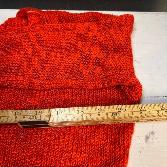 RDI Burnt Orange Sheer V-Neck Sweater Large - Picture 6 of 8